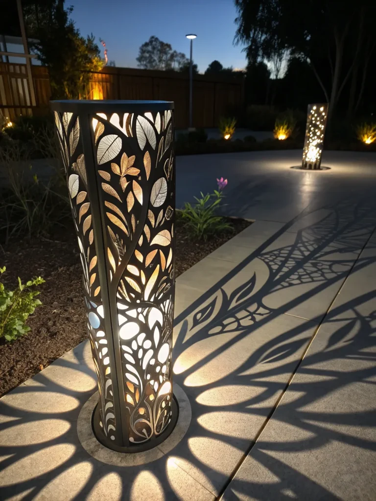 16 abstract metal garden sculpture illuminated fr
