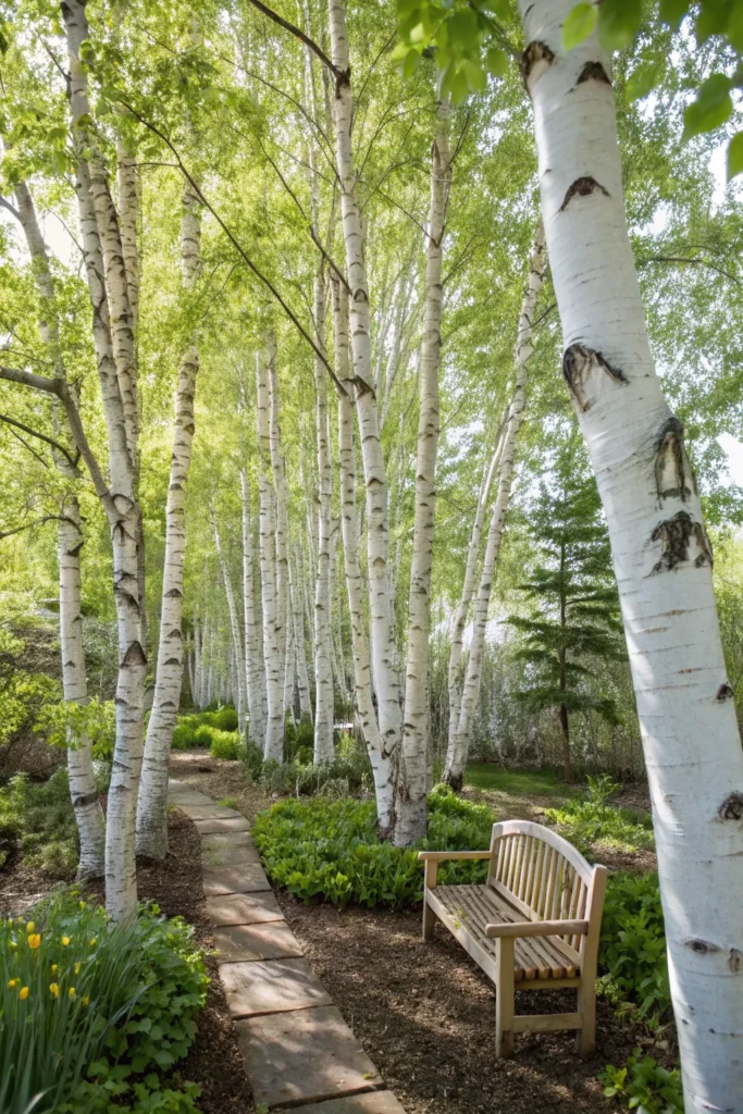 16 birch tree a small grove of birch trees wit