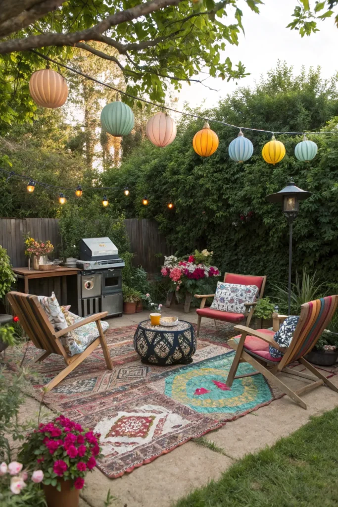 16 bohemian backyard bbq area eclectic bbq spa