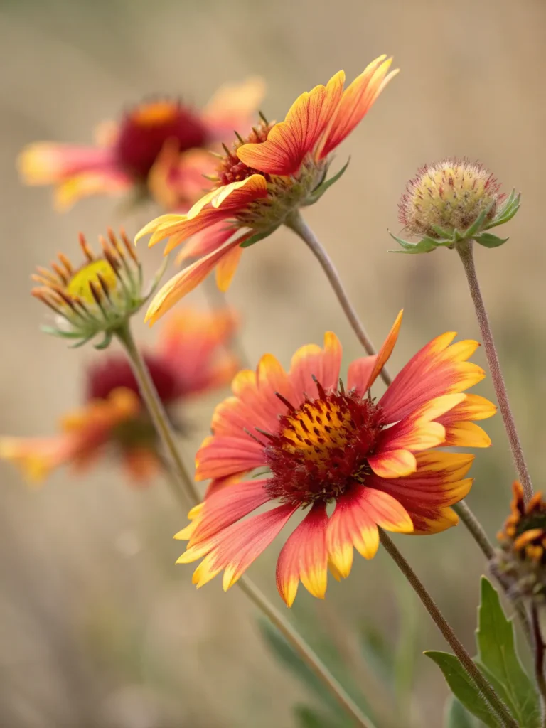 16 close up of firewheel blossoms wild flower