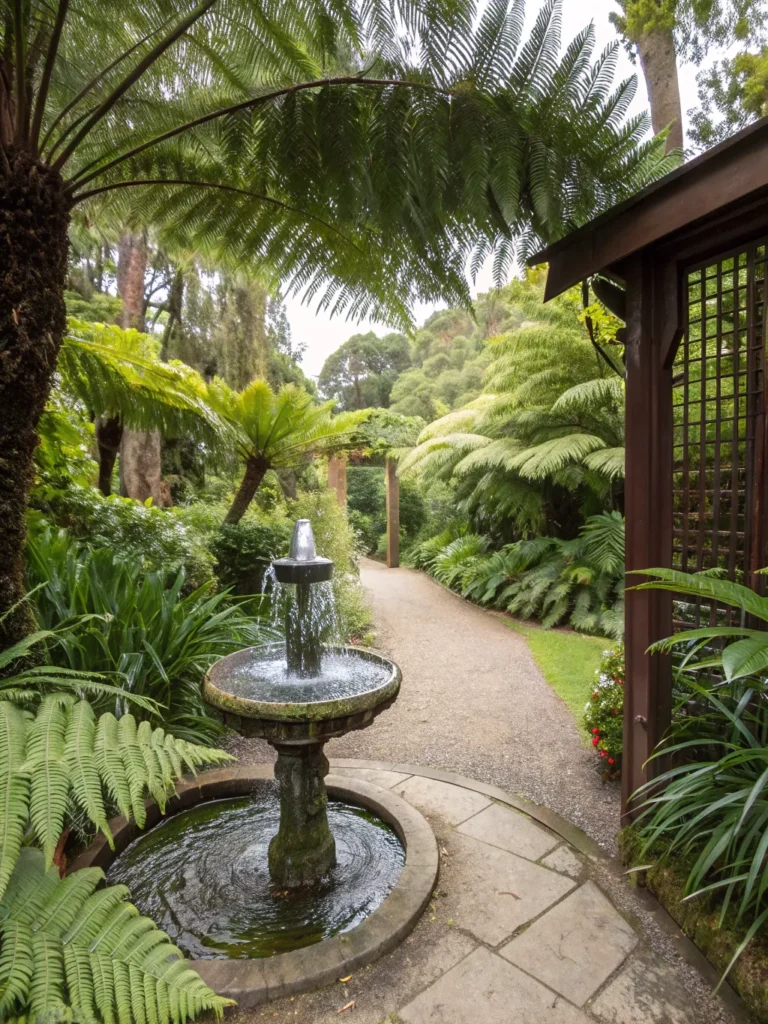16 garden entrance with bubbling rock fountain ce
