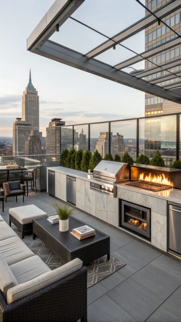 16 luxury outdoor kitchen with city views roof