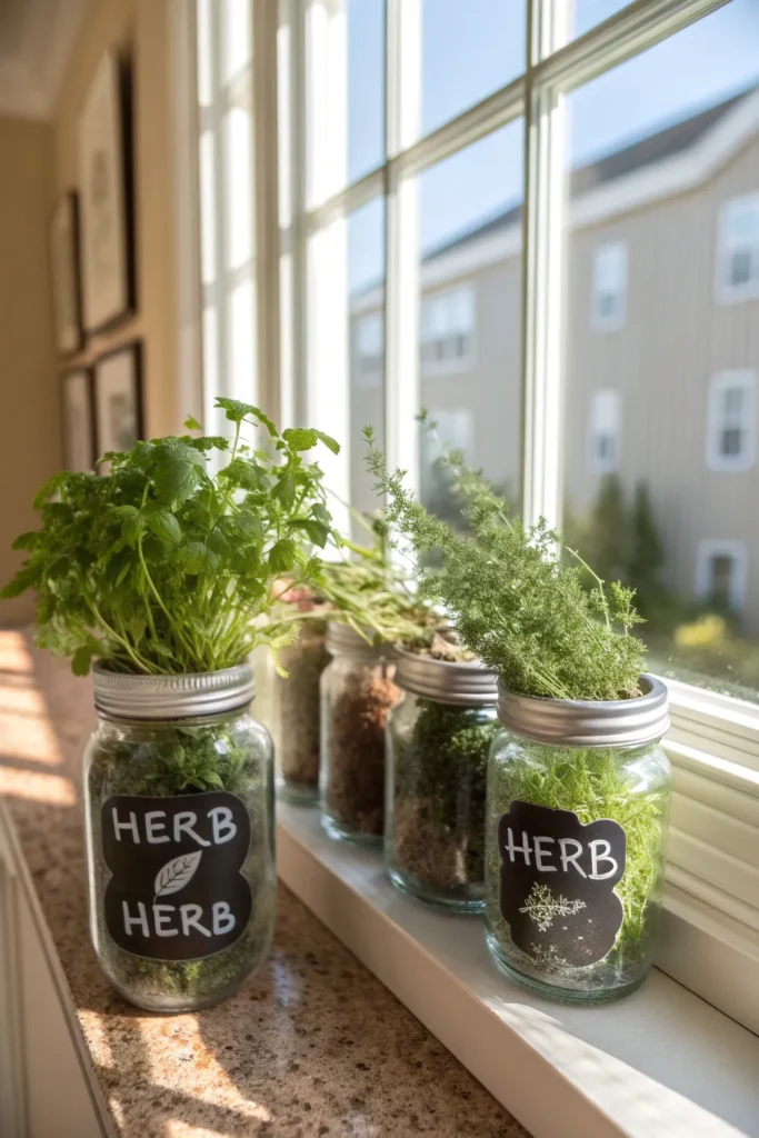 16 mason jar herb garden row of mason jars wit