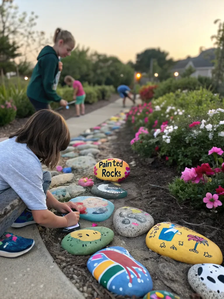 16 painted rock garden path a garden path border
