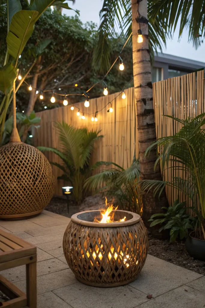 16 rattan designed fire pit a rattan patterned r