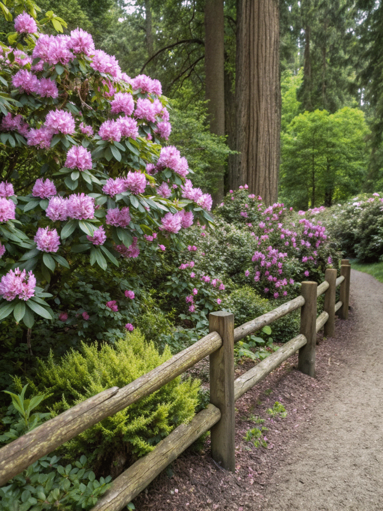 16 romantic woodland garden border with rhododend