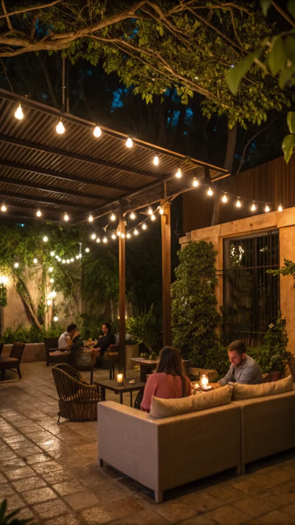 16 string lights for ambiance cozy evening bar