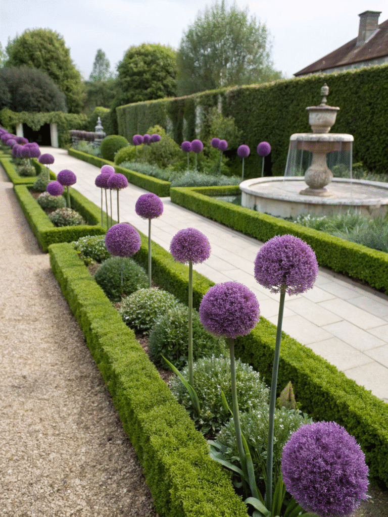 16realistic photo of a symmetrical modern garden f