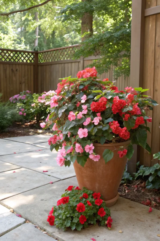 17 begonia lush begonias with vibrant red and pi