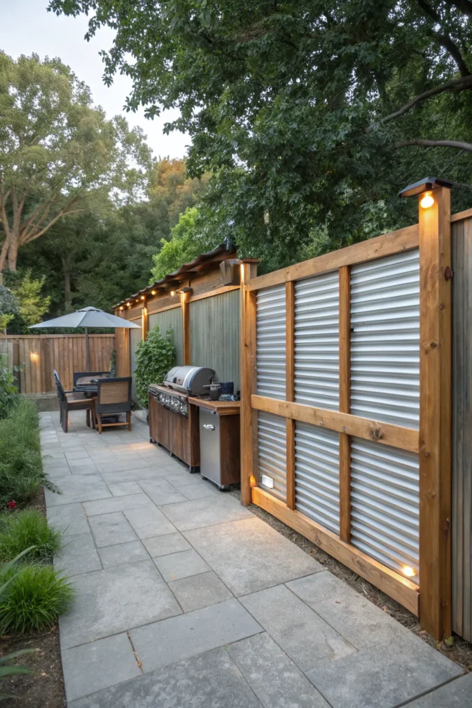 17 corrugated metal and wood frame show a mixed