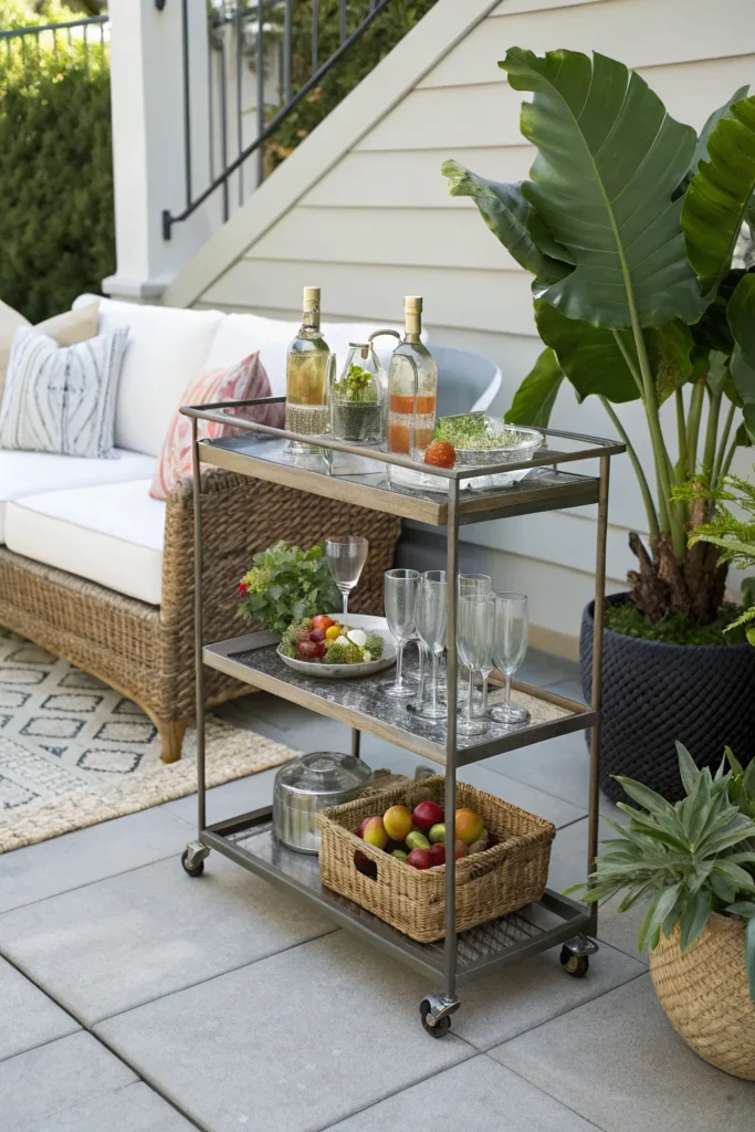 17 outdoor bar cart stylish metal bar cart on a