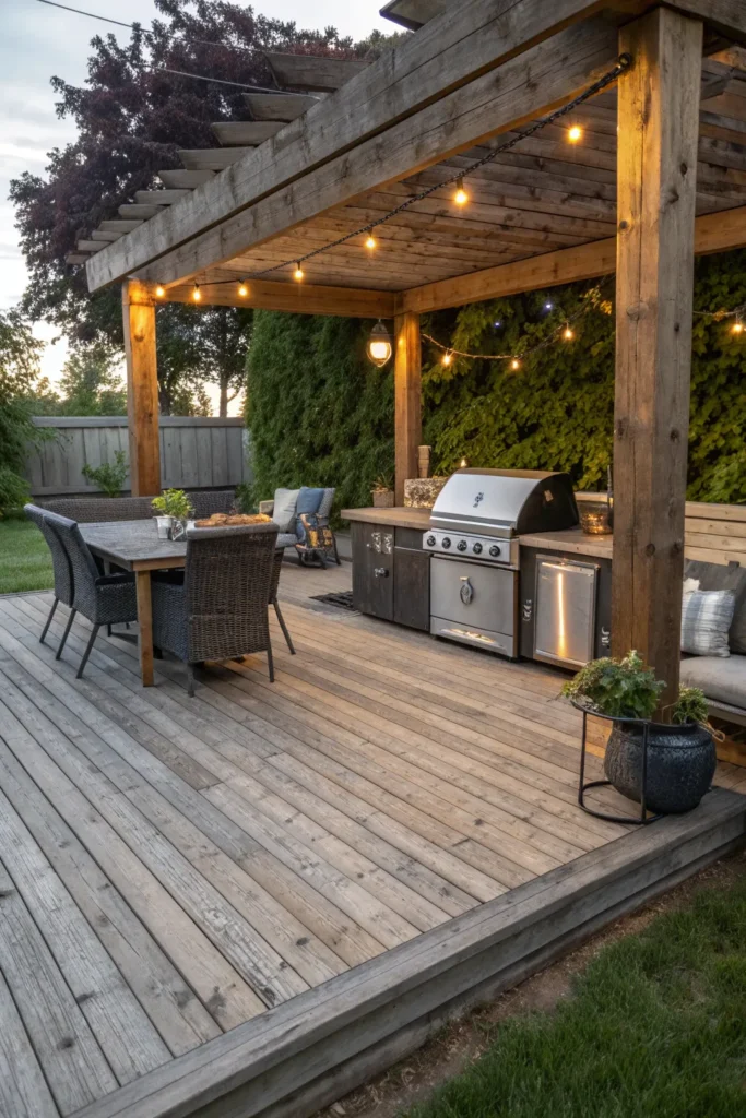 17 reclaimed wood bbq deck patio bbq area ideas