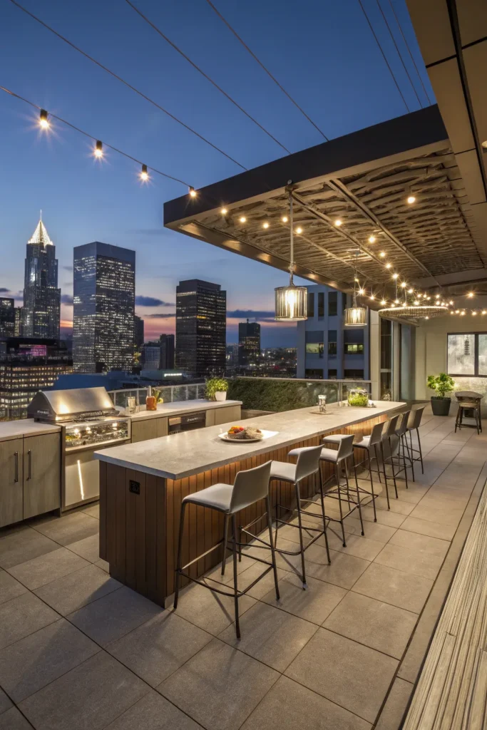 17 rooftop skyline chic deck kitchen with modern