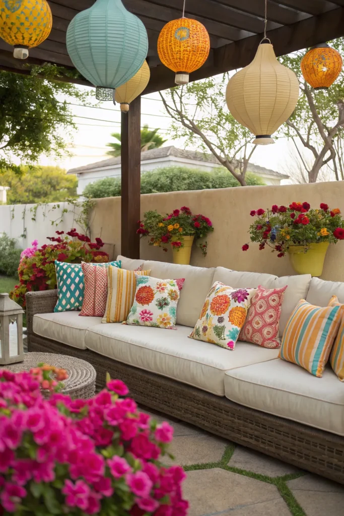 18 accent pillows outdoor sofa decorated with co