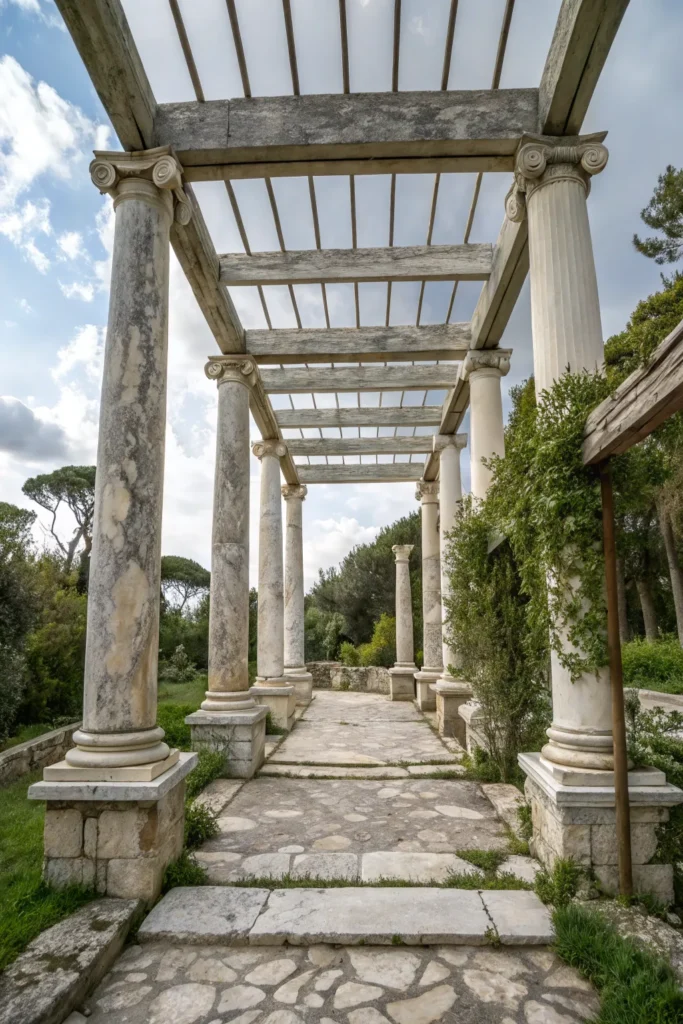 18 ancient inspired grecian marble pergola tall