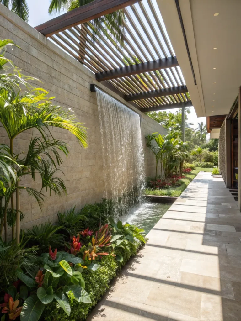 18 contemporary garden wall with a wide thin she