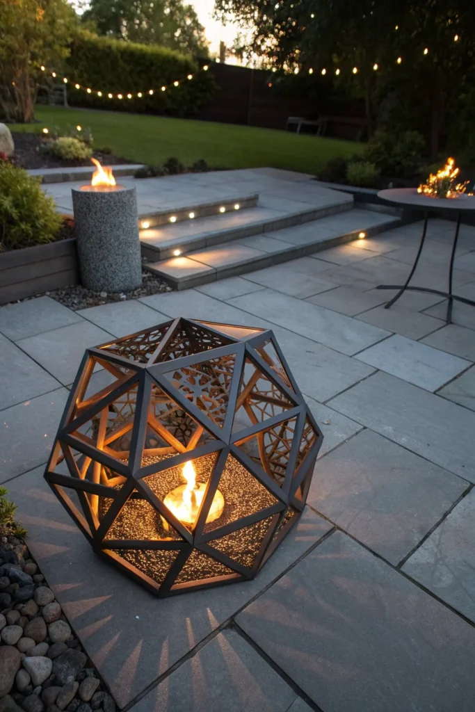 18 geometric metal fire pit a sculptural geometr