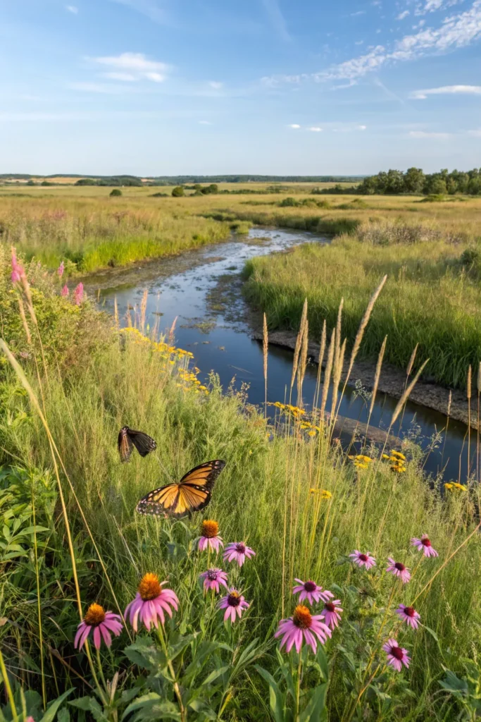 18 north american prairie garden with stream lik