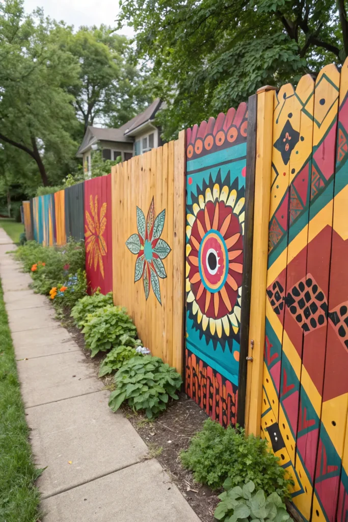 18 painted plywood fence with artistic touch ill