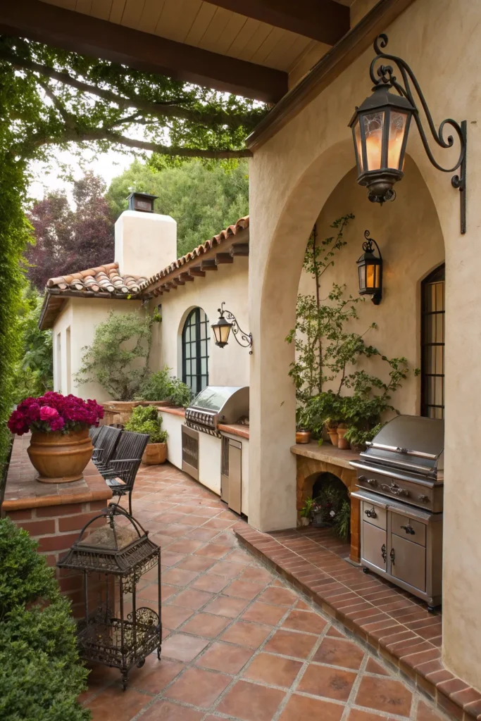 18 spanish colonial bbq space stucco walls te