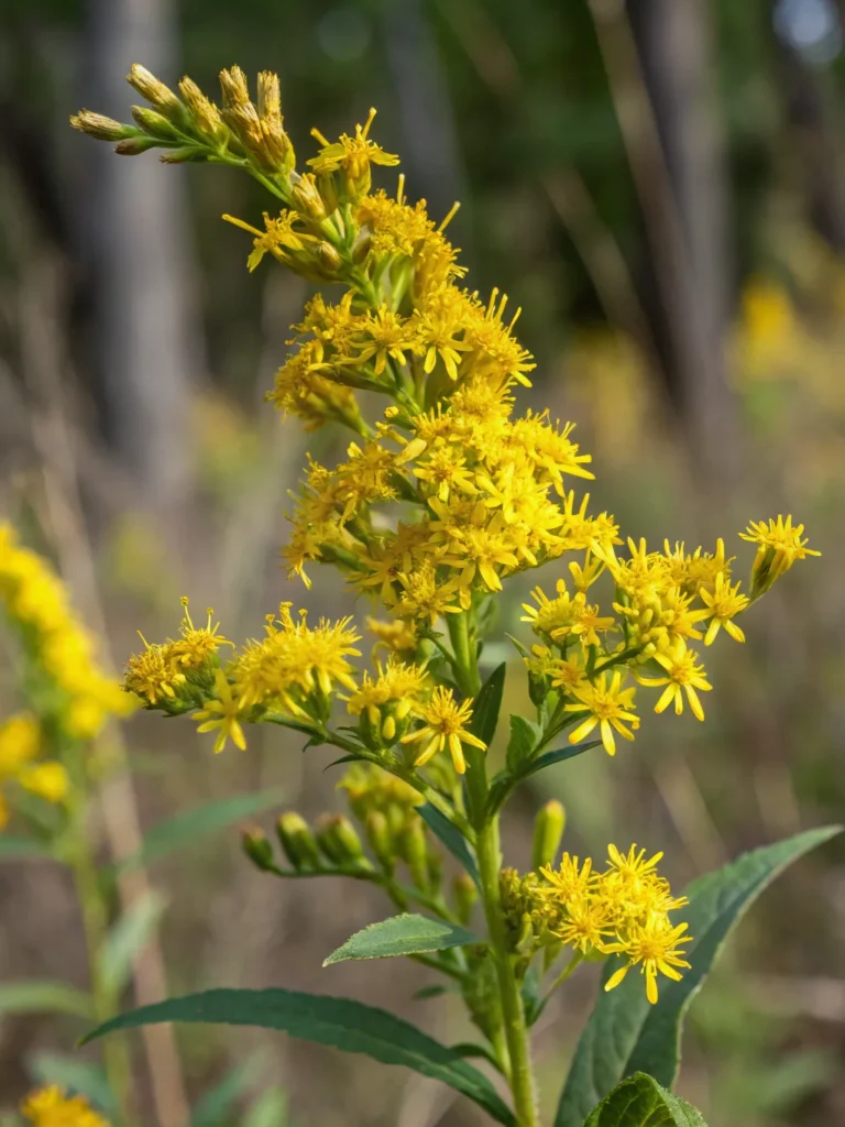 19 close of canadian goldenrod wild flower
