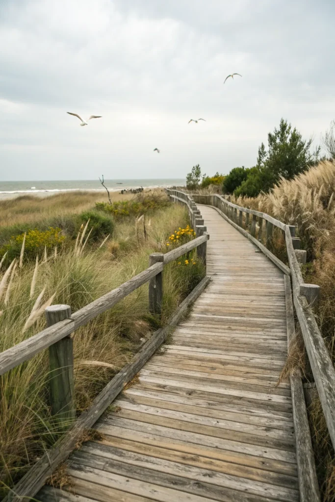 19 coastal boardwalk pathway garden a weathered