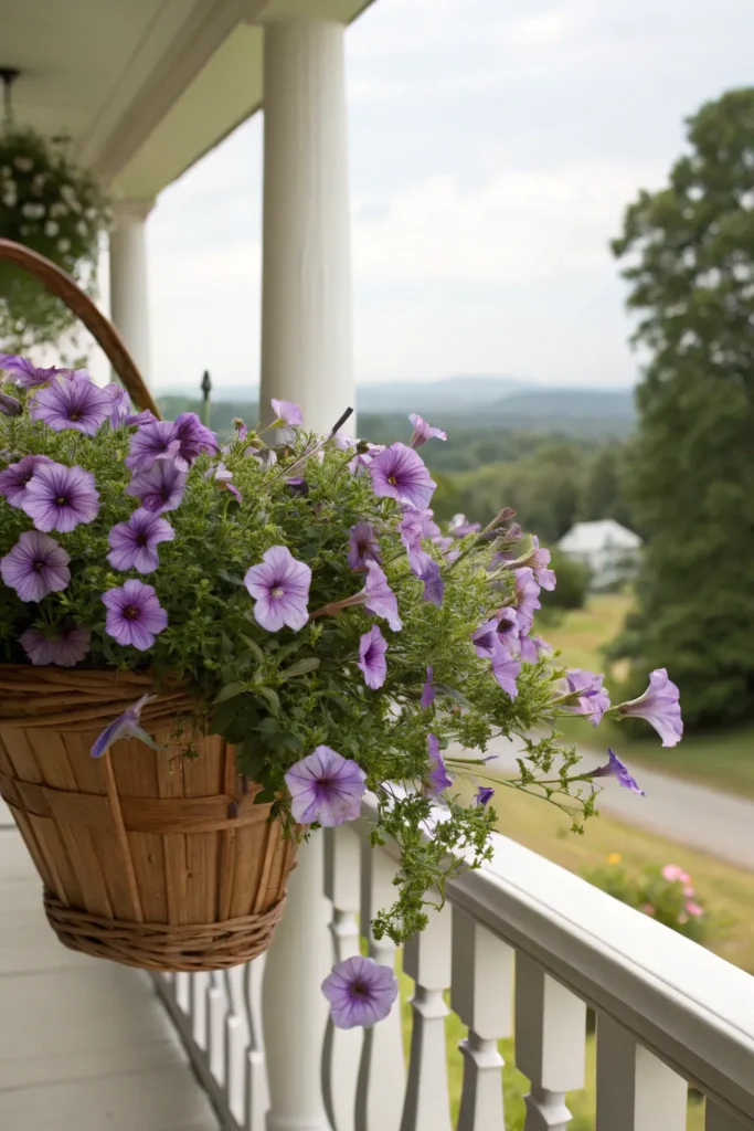 19 fan flower a basket filled with violet fan sh