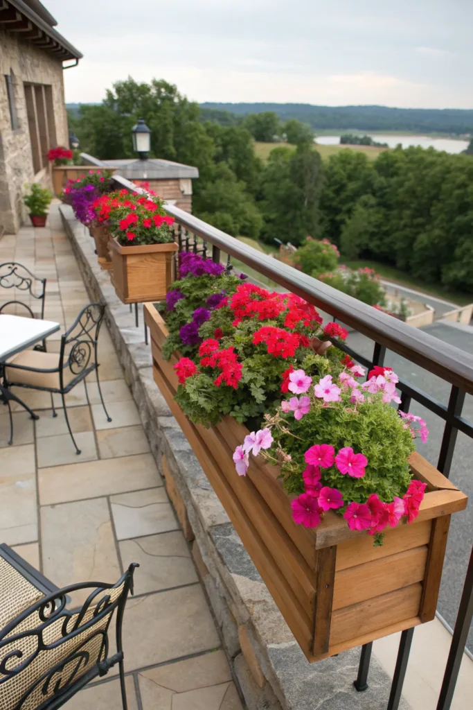 19 flower boxes wooden flower boxes filled with