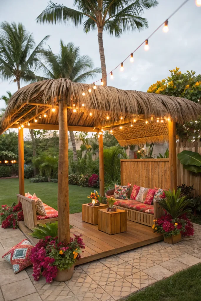 19 fun tropical tiki pergola bamboo posts palm