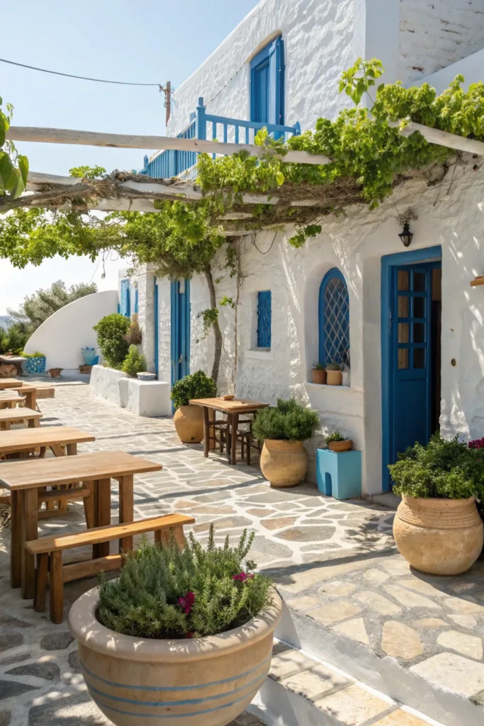 19 greek island bbq terrace a bright terrace b