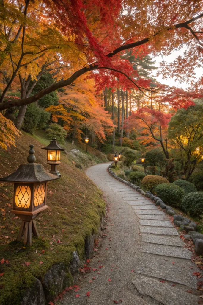 19 prepare a garden path with leaves a winding g