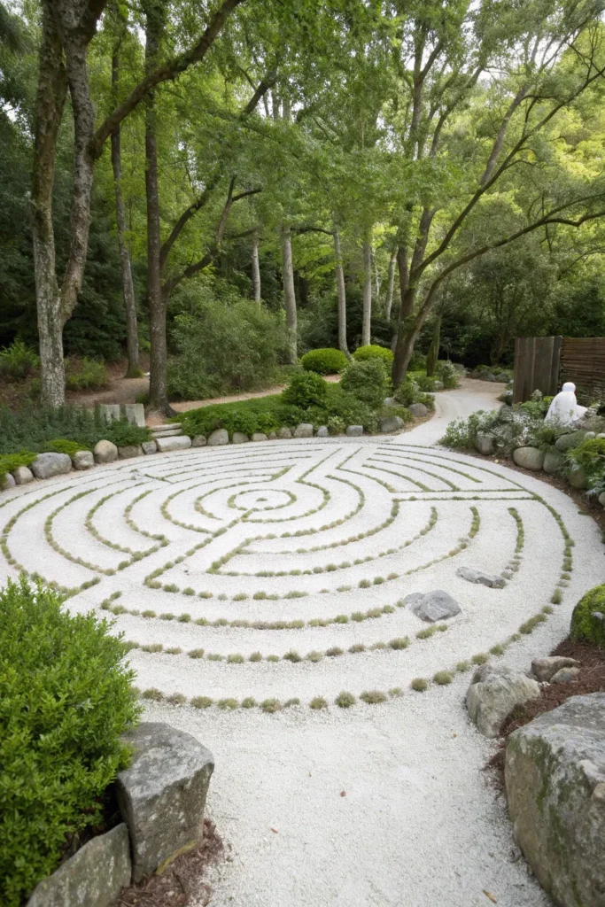 19 white gravel labyrinth a large circular labyr