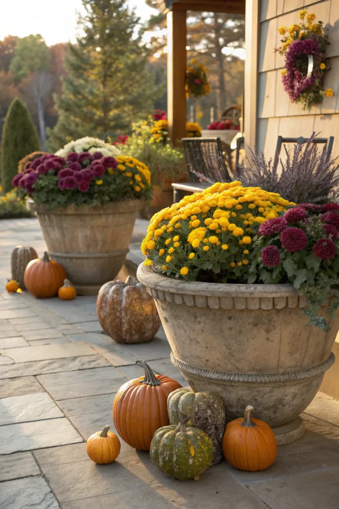 2 add seasonal container gardens a patio decorat