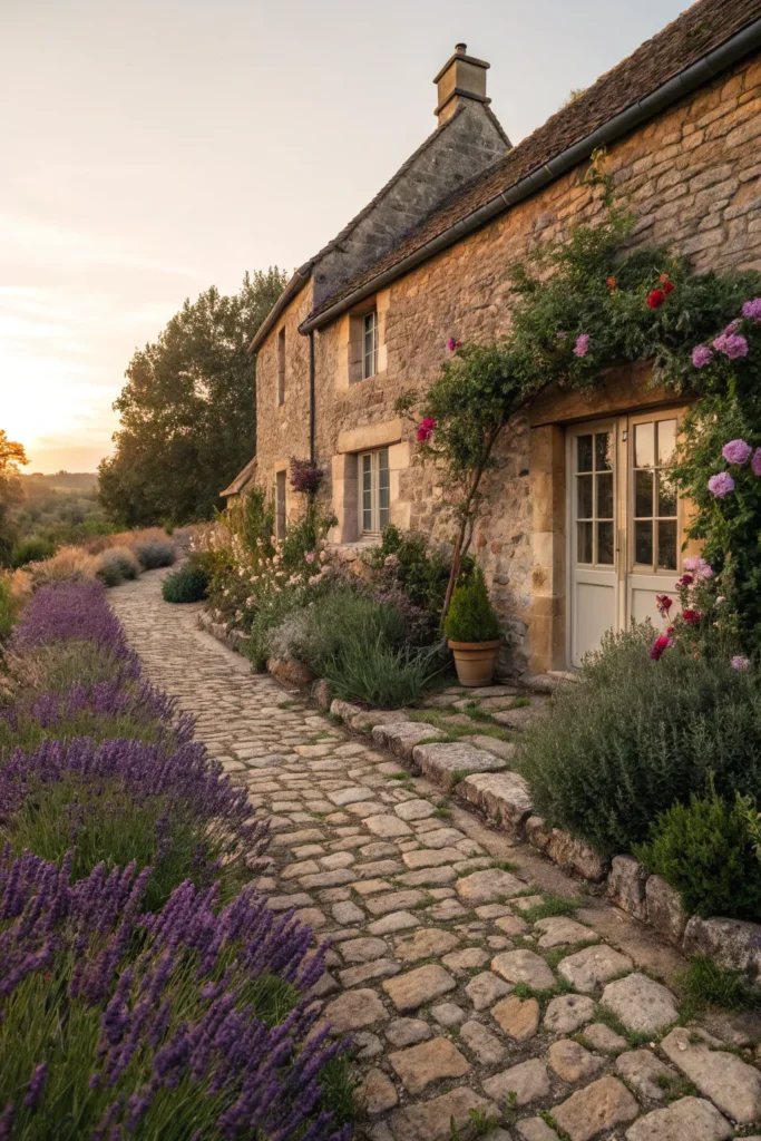 2 cozy stone cottage front garden front view of