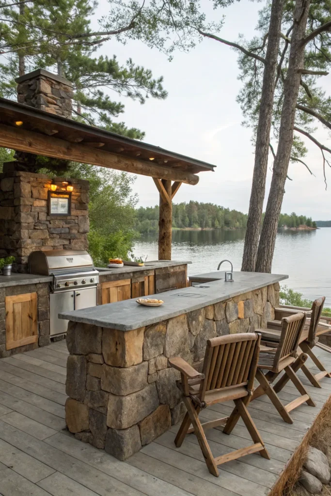 2 lakeside rustic kitchen show a rustic outdoor
