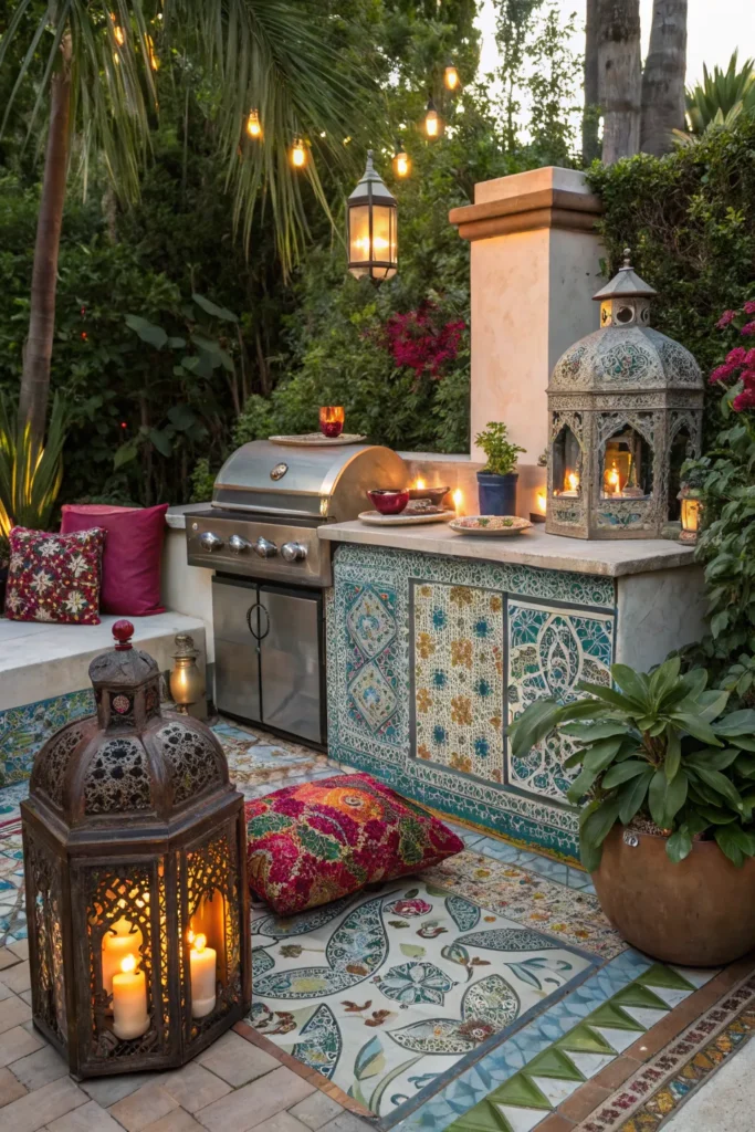 2 moroccan inspired bbq space a colorful bbq a