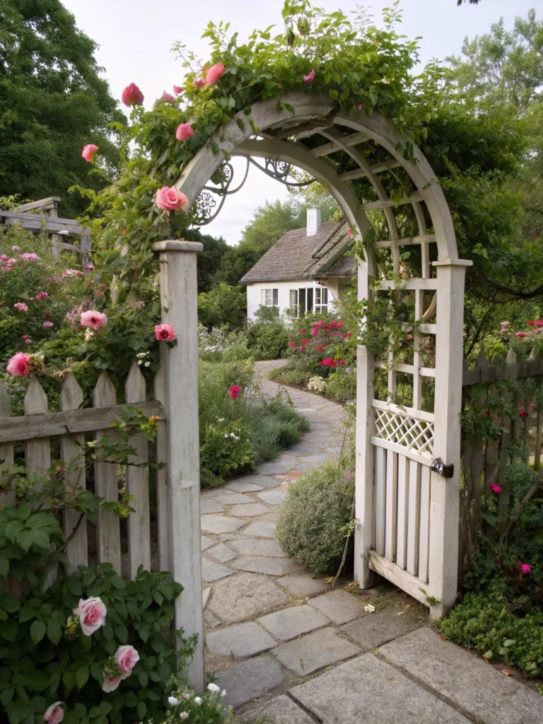 20 arched trellis gate cottage garden gate idea