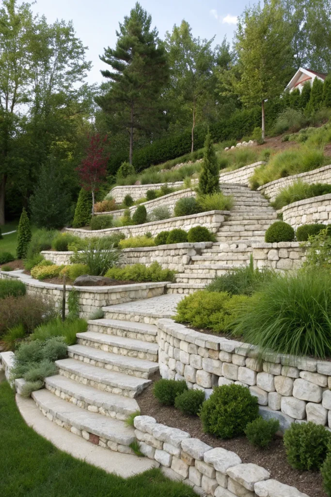 20 cascading stone terraces terraced garden leve