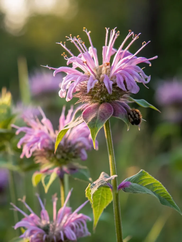 20 close of bee balm wild flower