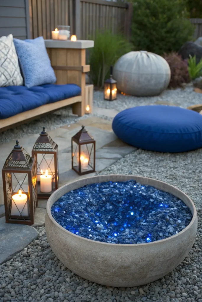 20 fire pit with fire glass a round fire bowl fi