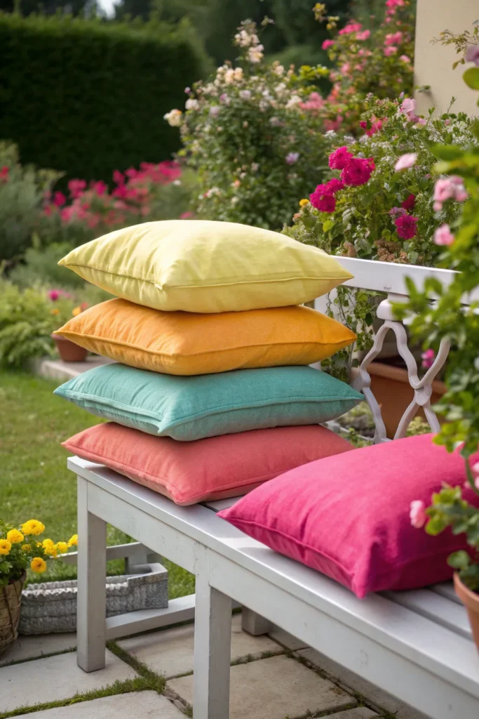 20 patio cushions stack of soft colorful patio