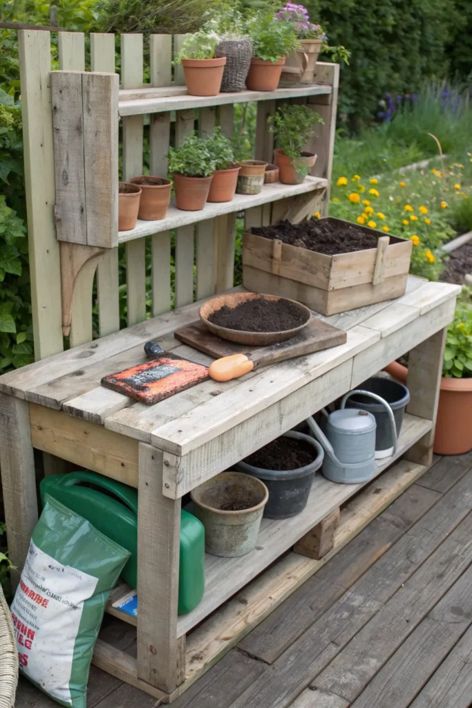20 reclaimed pallet potting station potting bench