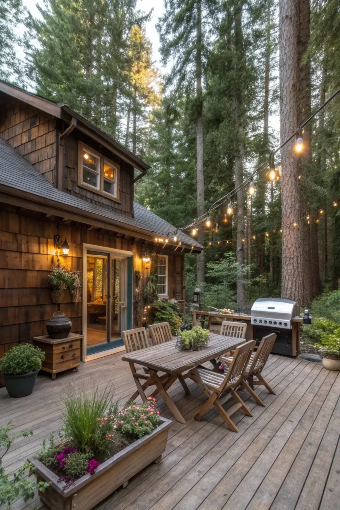 20 rustic cabin style patio patio bbq area ideas