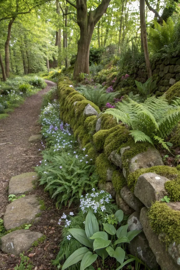 20 rustic garden border with mossy stones a sh