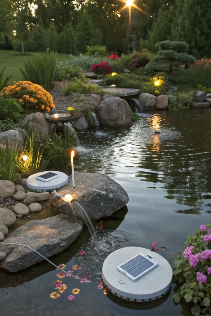 20 solar powered pond a pond with floating sol