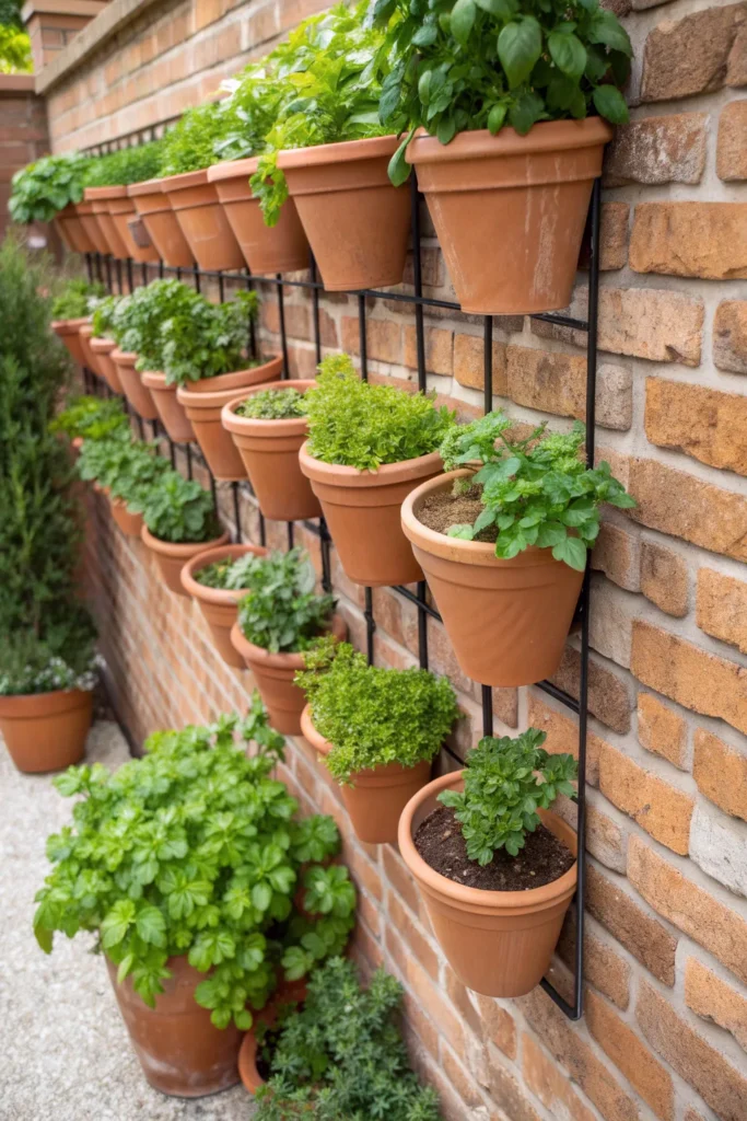 20 terracotta pot wall a brick garden wall with