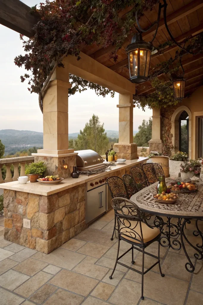 20 tiled tuscan elegance deck kitchen with stone