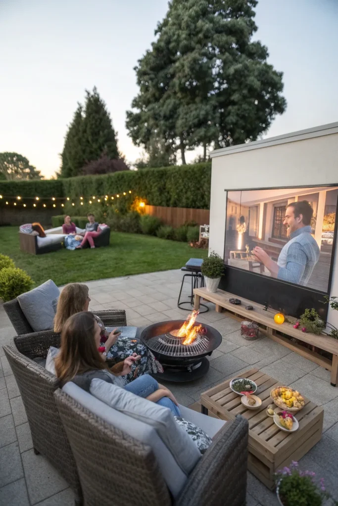 21 bbq with open air movie screen patio bbq area