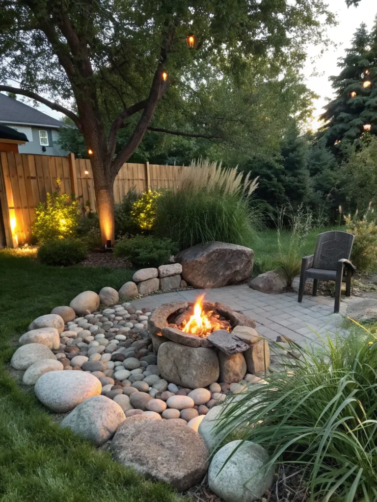 21 cobblestone circle natural fire pit ideas