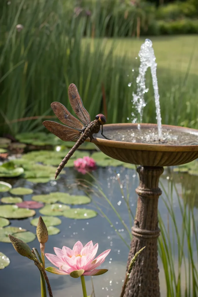 21 dragonfly spouting fountain a bronze dragonfl